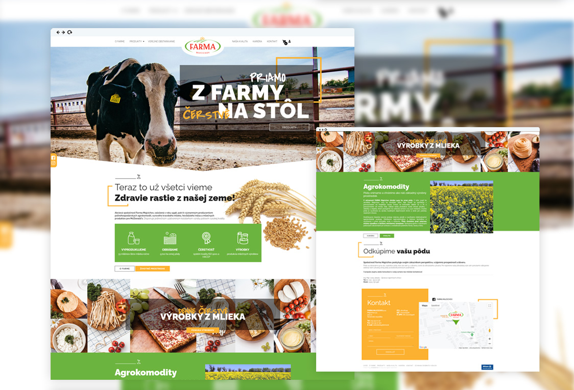 Farma Majcichov - webdesign, objednávkový systém